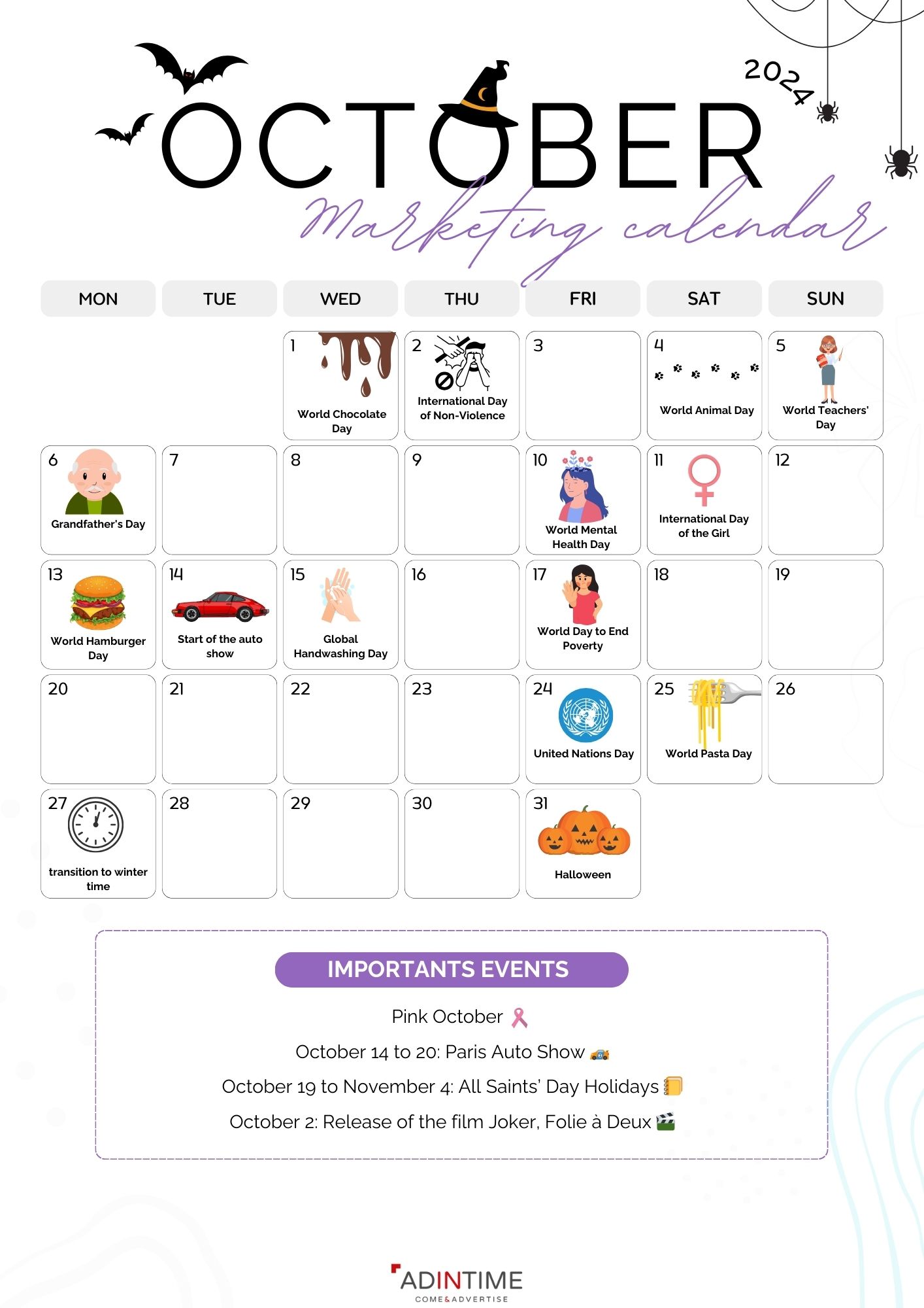 October Calendar marketing 2024